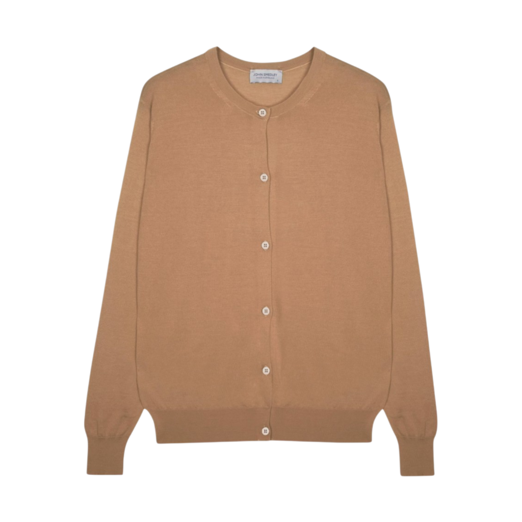 John Smedley Camel Extra Fine Merino Wool Anika Cardigan