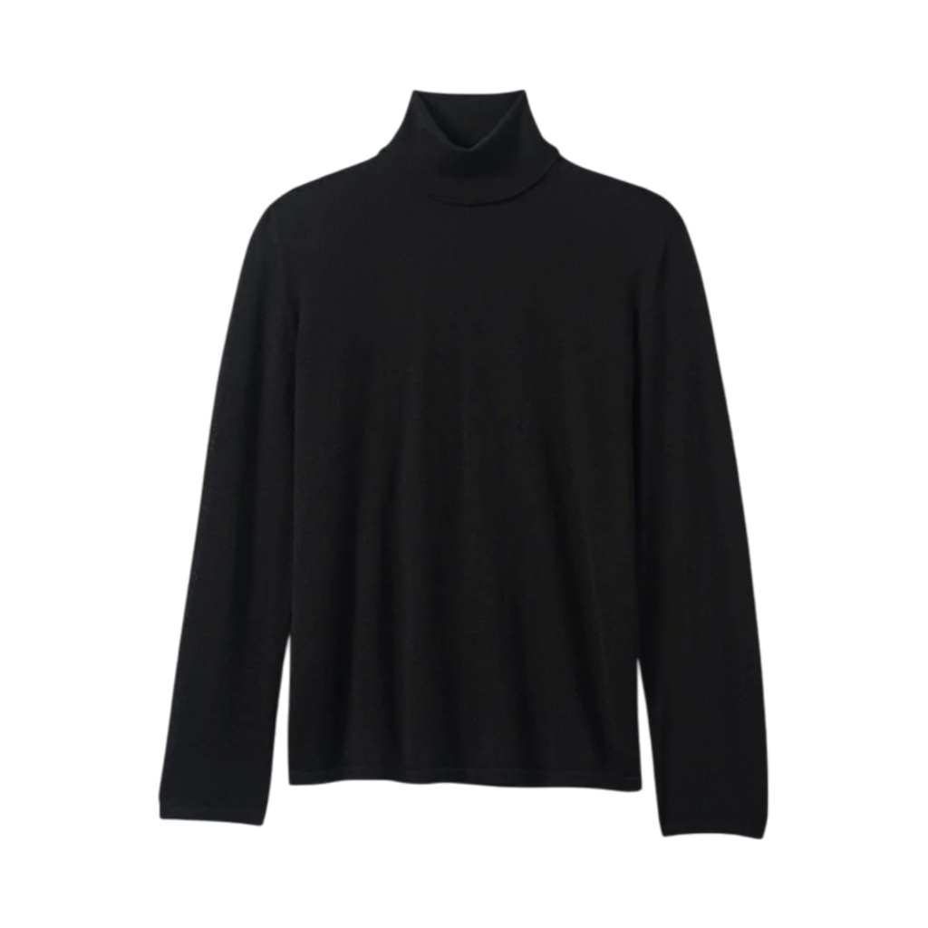 Johnstons of Elgin Black Superfine Cashmere Turtleneck