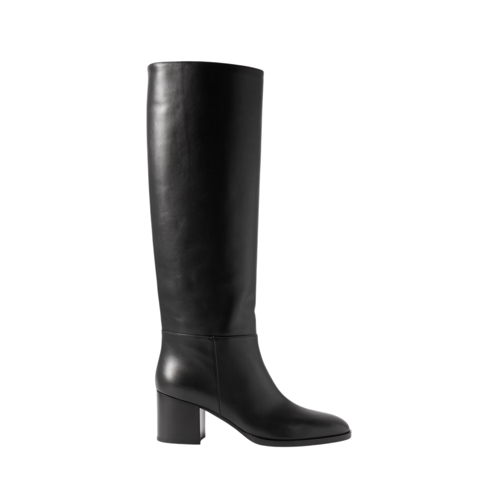 Gianvito Rossi Santiago black leather knee-high boot