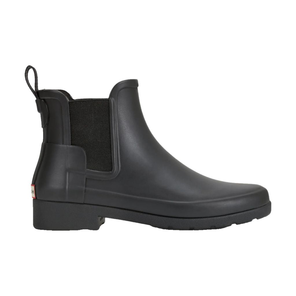 Hunter Refined Slim Fit black rubber chelsea rain boot