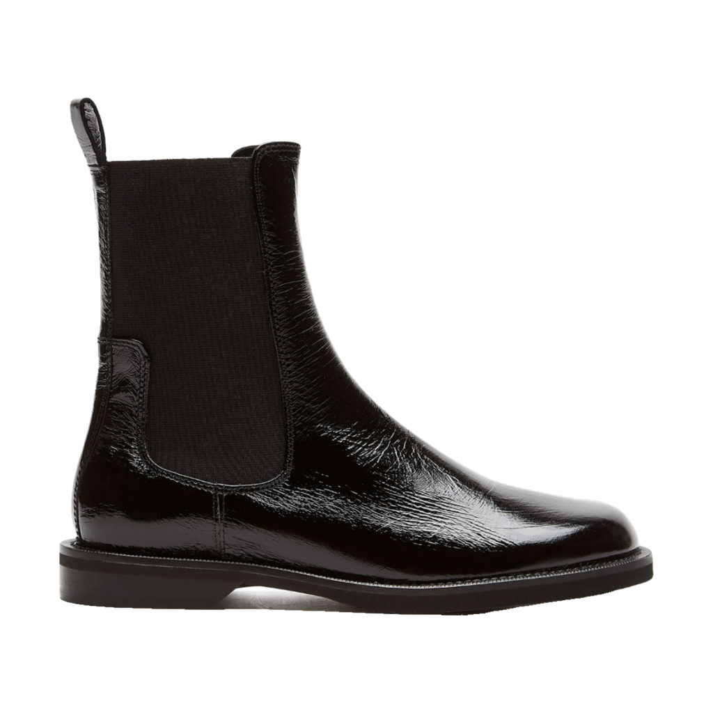 La Canadienne Kindley black crushed leather waterproof chelsea bootie